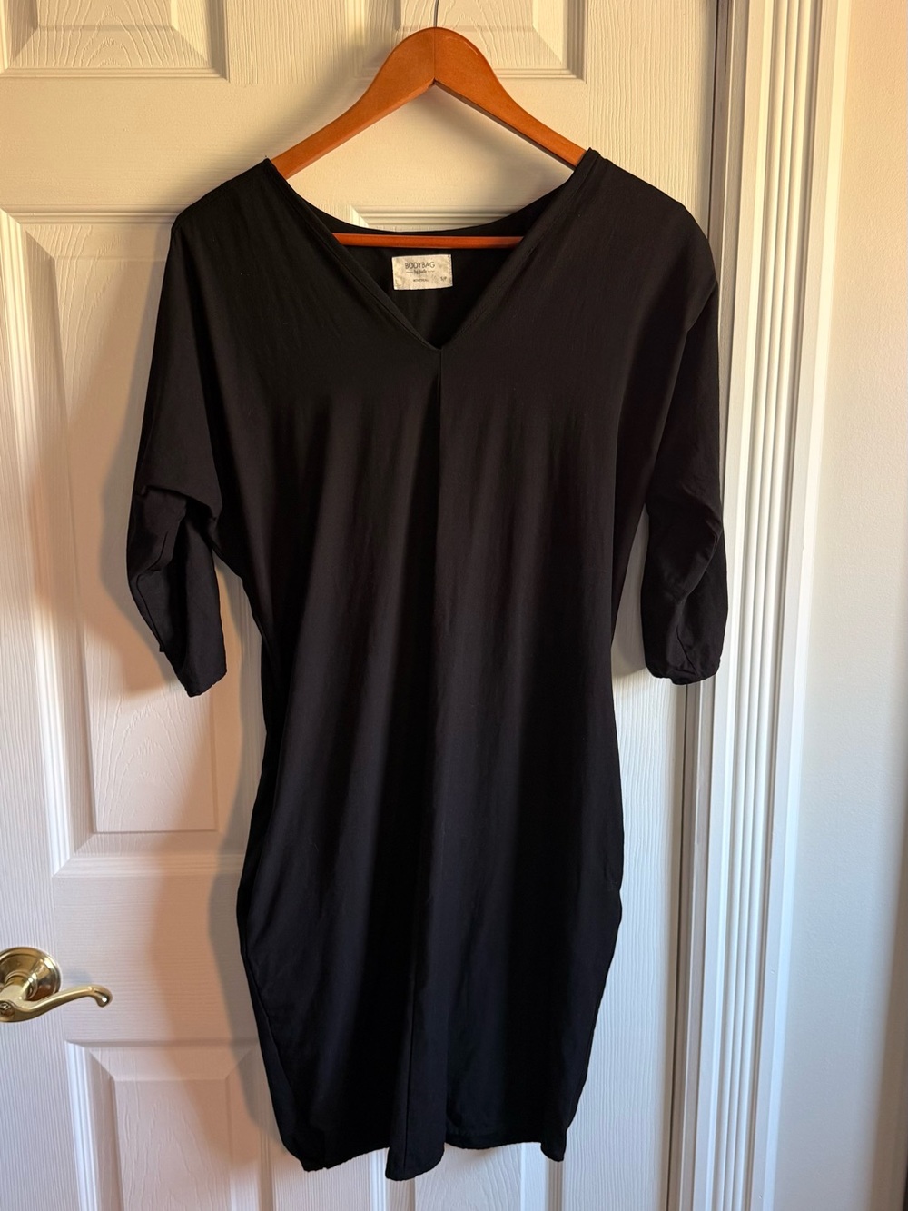 Black V-Neck Midi Dress from Bodybag